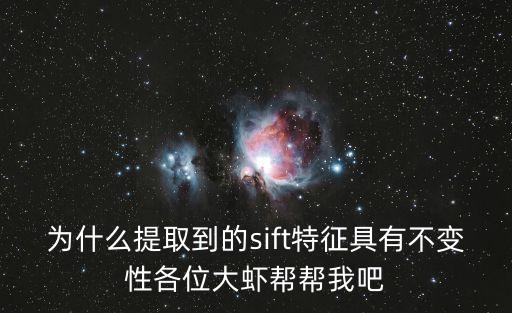 為什么提取到的sift特征具有不變性各位大蝦幫幫我吧