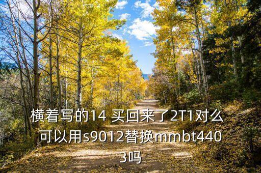 mmbt4403，橫著寫的14 買回來了2T1對么 可以用s9012替換mmbt4403嗎
