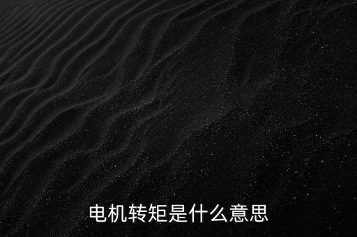 電機轉(zhuǎn)矩是什么意思