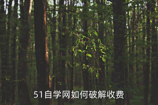 51自學(xué)網(wǎng)如何破解收費(fèi)