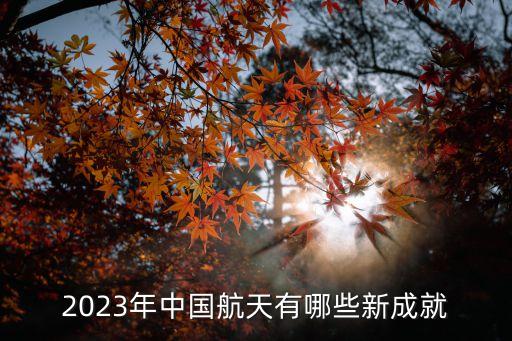 2023年中國航天有哪些新成就