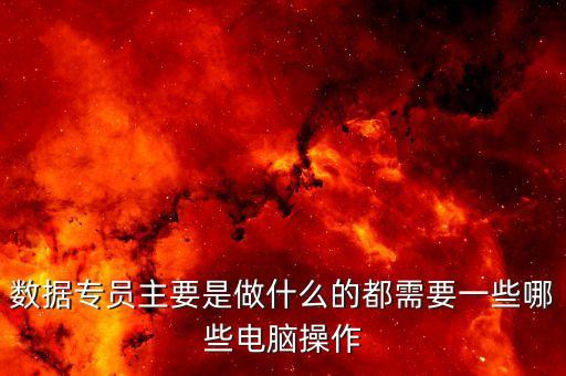 數(shù)據(jù)專員主要是做什么的都需要一些哪些電腦操作