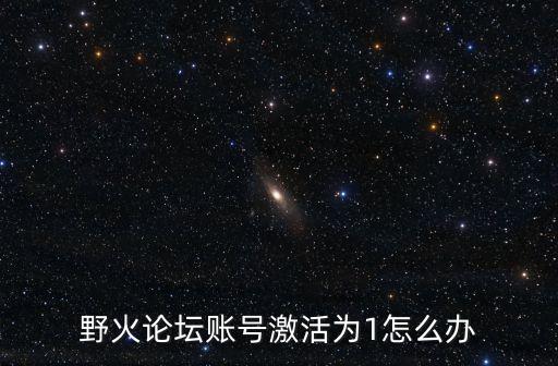 野火電子論壇，野火論壇賬號(hào)激活為1怎么辦