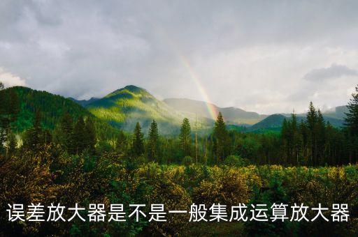 誤差放大器，誤差放大器是不是一般集成運算放大器