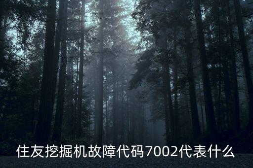 住友挖掘機(jī)故障代碼7002代表什么