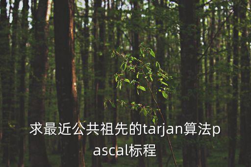 求最近公共祖先的tarjan算法pascal標(biāo)程