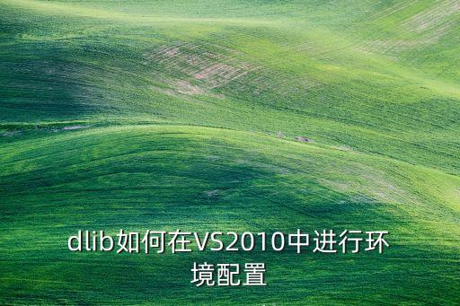 dlib如何在VS2010中進(jìn)行環(huán)境配置