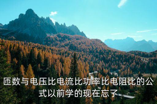 電壓比，變壓器的電壓比及電流比