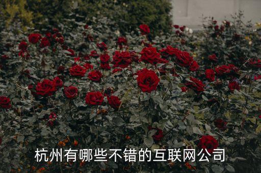 杭州有哪些不錯的互聯(lián)網(wǎng)公司
