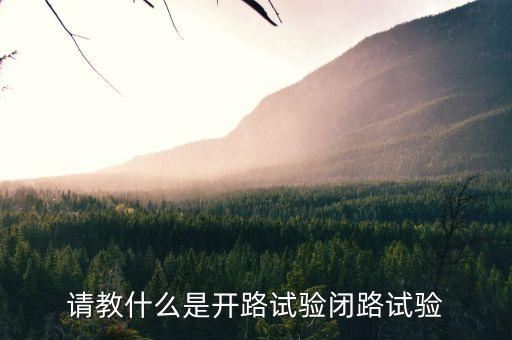 請教什么是開路試驗閉路試驗