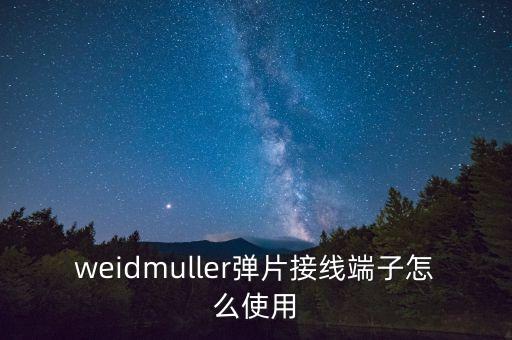 魏德米勒接線端子，weidmuller彈片接線端子怎么使用