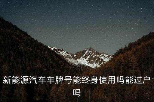 新能源車牌，新能源汽車車牌號能終身使用嗎能過戶嗎