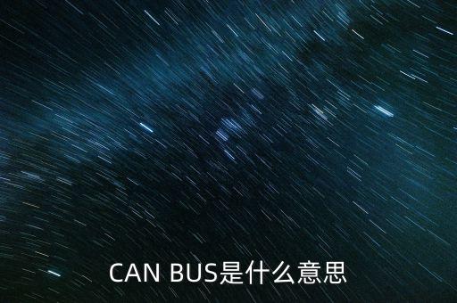 CAN BUS是什么意思