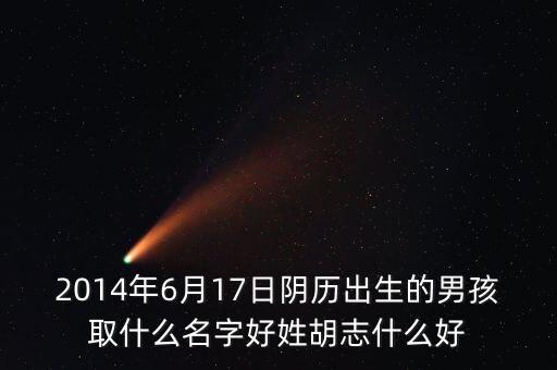 胡志彬，2014年6月17日陰歷出生的男孩取什么名字好姓胡志什么好
