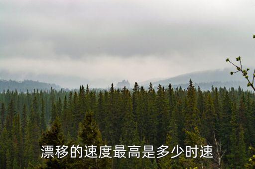 漂移的速度最高是多少時速