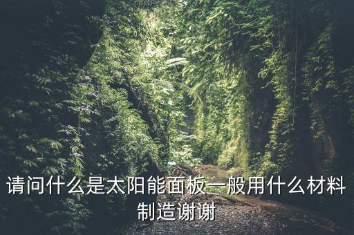 請(qǐng)問(wèn)什么是太陽(yáng)能面板一般用什么材料制造謝謝