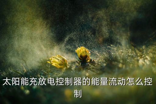 太陽(yáng)能充放電控制器的能量流動(dòng)怎么控制