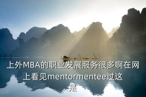上外MBA的職業(yè)發(fā)展服務(wù)很多啊在網(wǎng)上看見(jiàn)mentormentee過(guò)這是