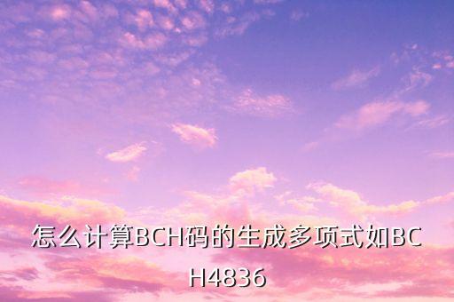 怎么計(jì)算BCH碼的生成多項(xiàng)式如BCH4836