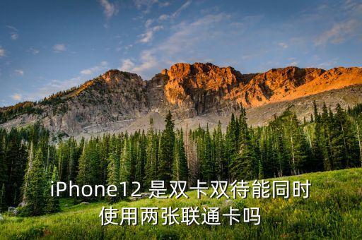 iPhone12 是雙卡雙待能同時使用兩張聯(lián)通卡嗎
