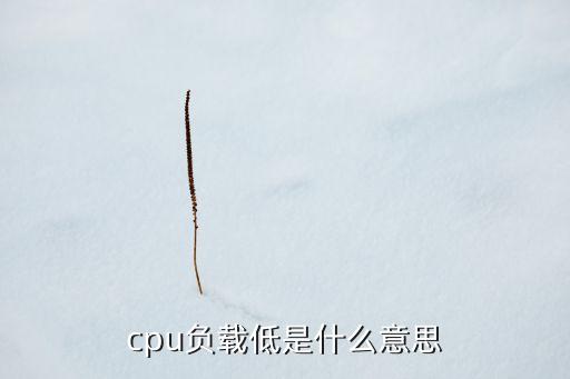 cpu負(fù)載低是什么意思