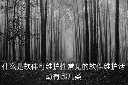 可維護性，什么是軟件可維護性常見的軟件維護活動有哪幾類