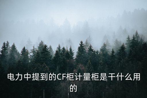 電力中提到的CF柜計量柜是干什么用的