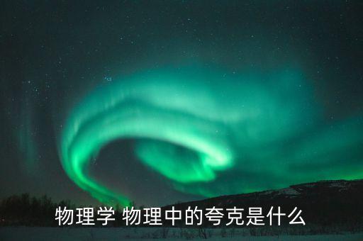 物理學(xué) 物理中的夸克是什么