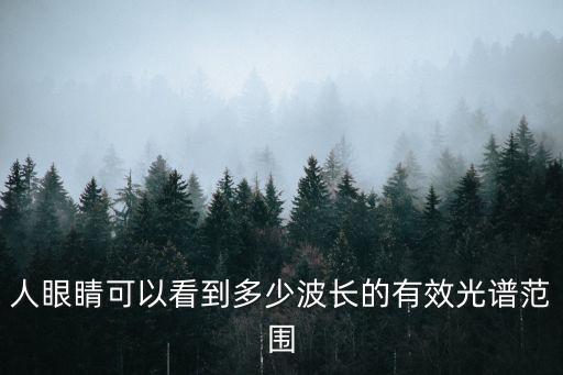 人眼睛可以看到多少波長的有效光譜范圍