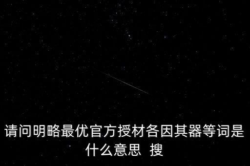 請(qǐng)問(wèn)明略最優(yōu)官方授材各因其器等詞是什么意思  搜