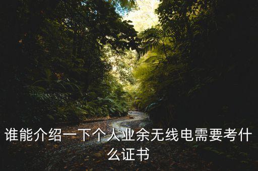 誰能介紹一下個人業(yè)余無線電需要考什么證書
