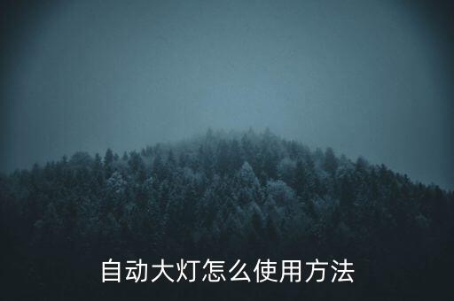 自動大燈怎么使用方法