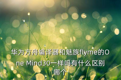 華為方舟編譯器和魅族flyme的One Mind30一樣嗎有什么區(qū)別哪個