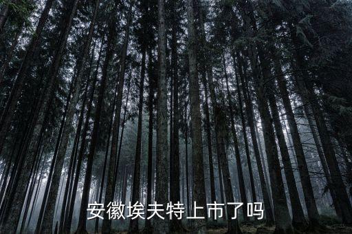 安徽埃夫特上市了嗎
