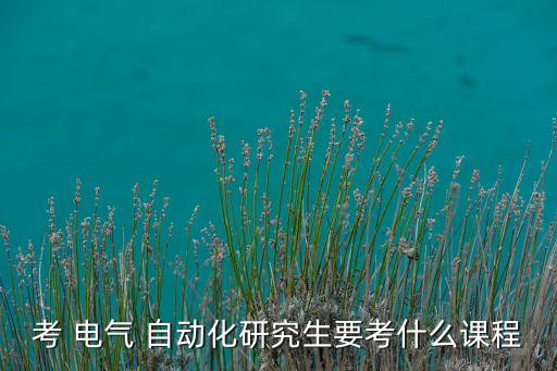 考 電氣 自動(dòng)化研究生要考什么課程