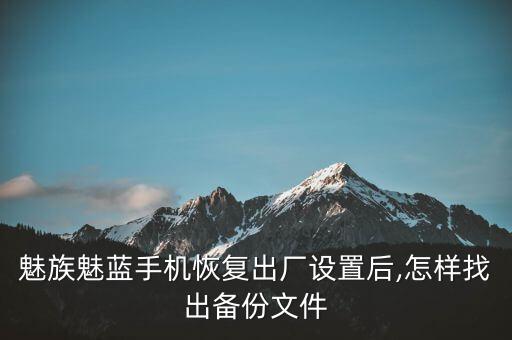 魅族手機如何查看備份數據,魅族手機怎么備份數據?
