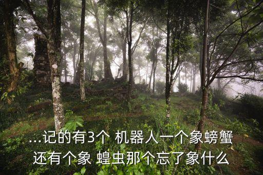 ...記的有3個(gè) 機(jī)器人一個(gè)象螃蟹還有個(gè)象 蝗蟲那個(gè)忘了象什么