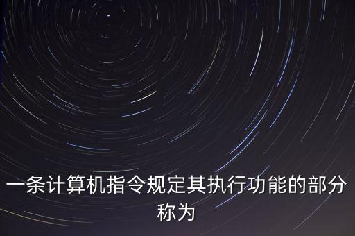 一條計(jì)算機(jī)指令規(guī)定其執(zhí)行功能的部分稱為
