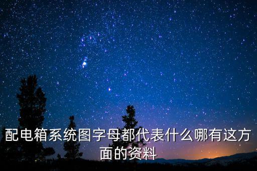 配電箱系統(tǒng)圖字母都代表什么哪有這方面的資料