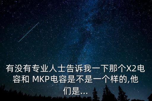 有沒有專業(yè)人士告訴我一下那個X2電容和 MKP電容是不是一個樣的,他們是...