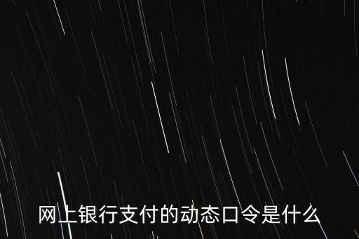 網(wǎng)上銀行支付的動(dòng)態(tài)口令是什么