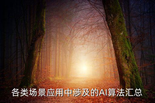 各類場景應(yīng)用中涉及的AI算法匯總