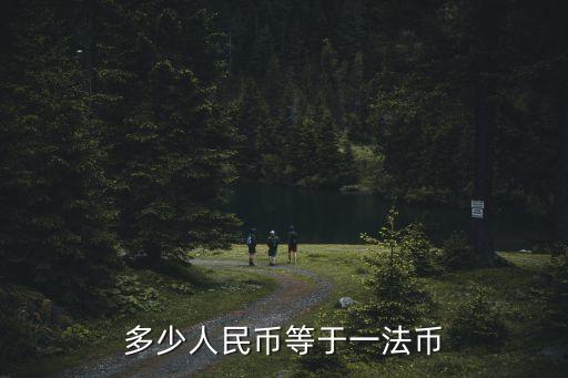 多少人民幣等于一法幣