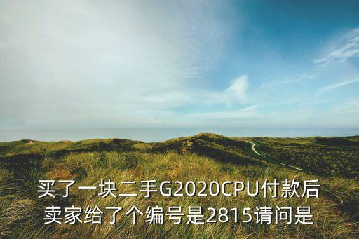 買了一塊二手G2020CPU付款后賣家給了個(gè)編號(hào)是2815請(qǐng)問是
