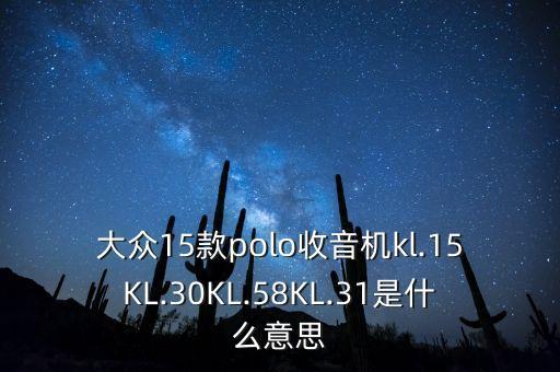 大眾15款polo收音機kl.15KL.30KL.58KL.31是什么意思