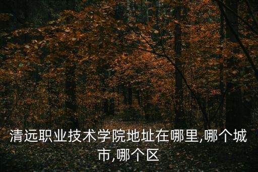 清遠(yuǎn)職業(yè)技術(shù)學(xué)院地址在哪里,哪個(gè)城市,哪個(gè)區(qū)