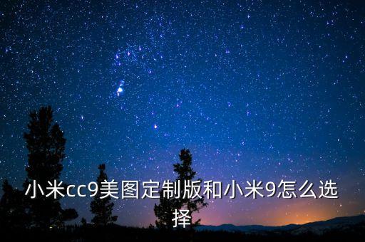 小米cc9美圖定制版和小米9怎么選擇