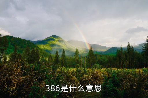 386，386是什么