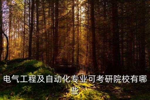 電氣工程及自動(dòng)化專(zhuān)業(yè)可考研院校有哪些