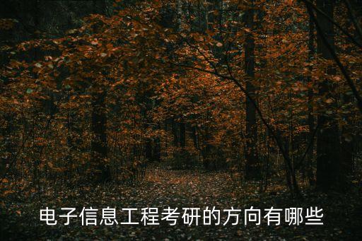 電子信息工程考研的方向有哪些